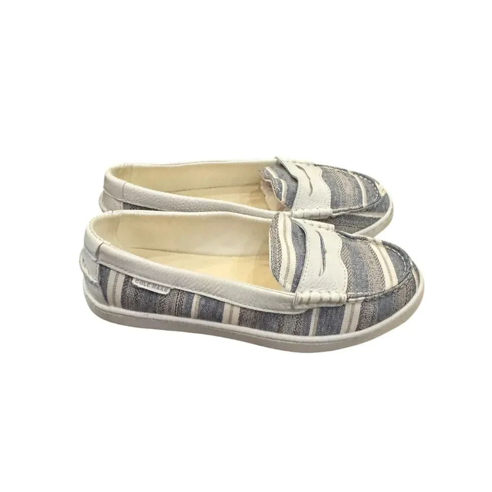 Cole Haan Nantucket W31190 Blue White Stripe Penny Loafers Women’s 7.5B